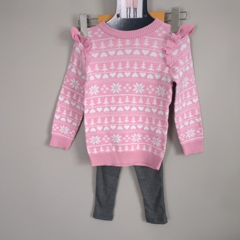 NWT Andy & Evan Pink Knit Winter Sweater Grey Ribbed Leggings Various Sizes